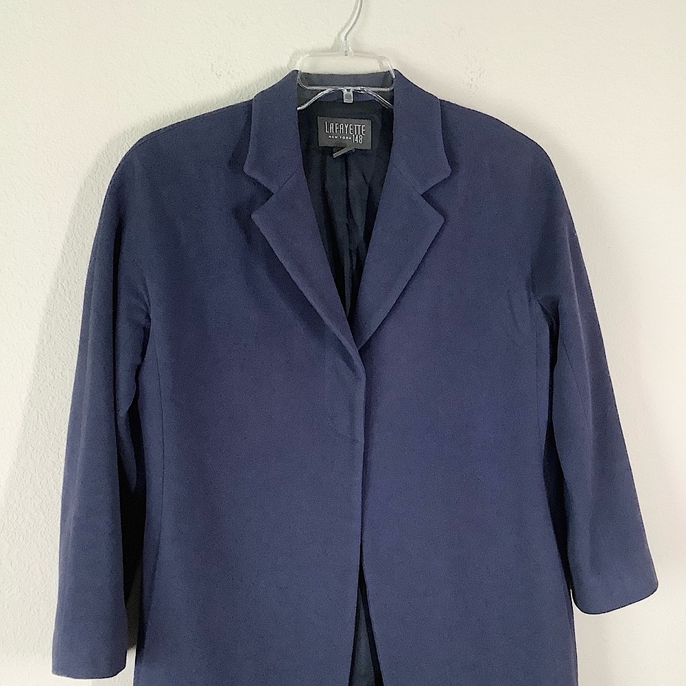 Vintage LAFAYETTE 148 Cashmere Blazer 12 Career Old Money Quiet Luxury NYC Made - Picture 3 of 12